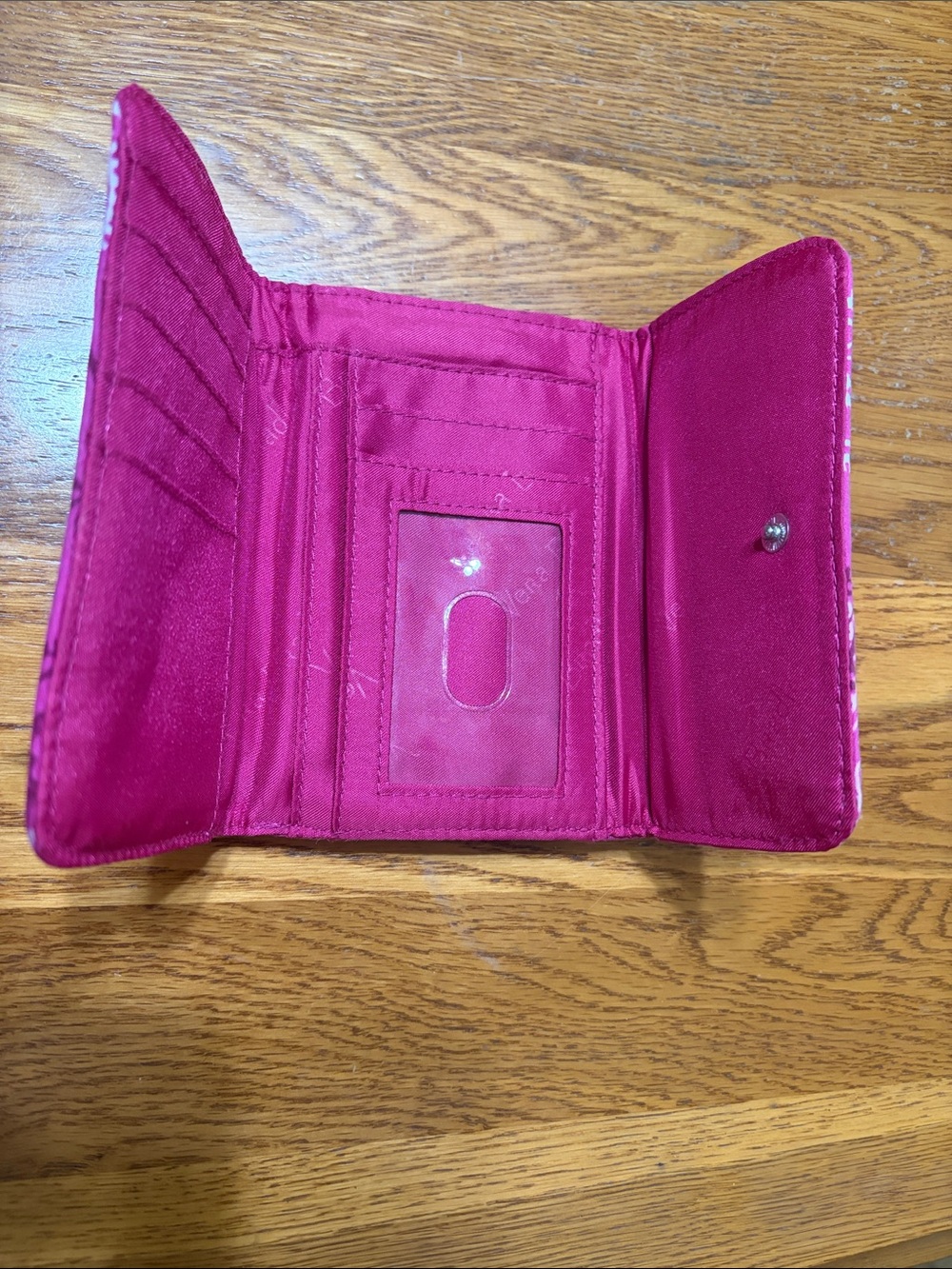 Vera Bradley pink & white stamped Paisley Quilted Wallet - Picture 3 of 5